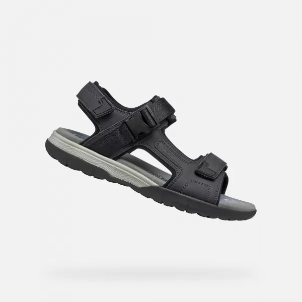  Pánske sandále GEOX SPHERICA EC5 G014391 ČIERNA 