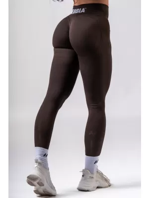 Push-up legíny s vysokým pásom POWER 888 DARK BROWN Nebbia