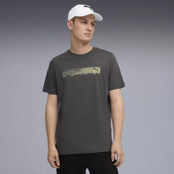  Pánske tričko PUMA TECH GRAPHIC TEE 688227-44 TMAVOŠEDÁ 