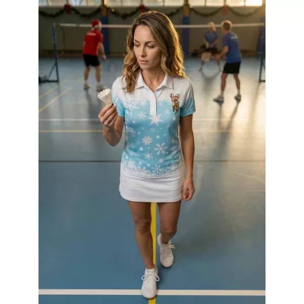  Dámske vianočné tričko s prémiovým golierom ALTISPORT VOJ/ALWVN3TR05 MODRÁ 