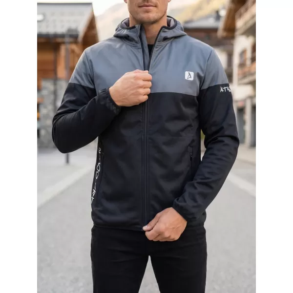  Pánska softshellová bunda premium ALTISPORT VOJ/ALM051JACK01 ŠEDOČIERNA 