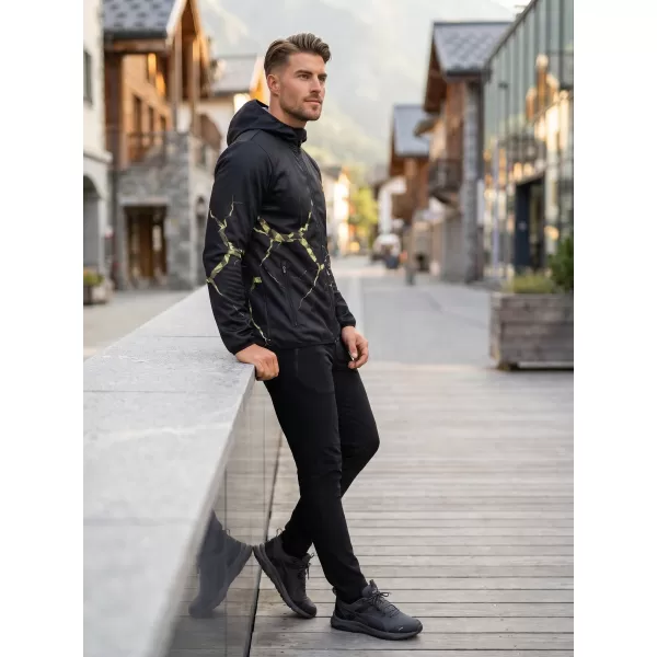 Pánska softshellová bunda premium ALTISPORT VOJ/ALM129JACK01 ČIERNA/MILITARY 