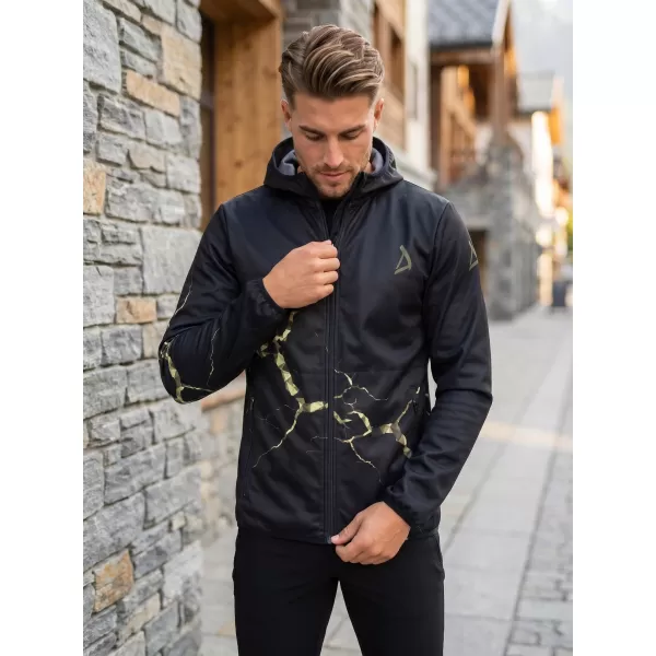  Pánska softshellová bunda premium ALTISPORT VOJ/ALM129JACK01 ČIERNA/MILITARY 