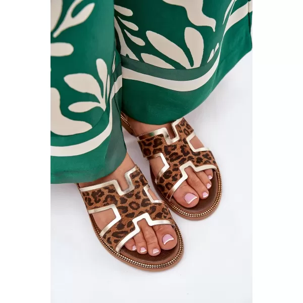  Dámske šľapky ZAZOO 40383 BROWN 