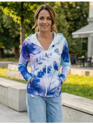 Dámska mikina na zips premium ALTISPORT VOJ/ALW127MI02 MODRÁ/FIALOVÁ