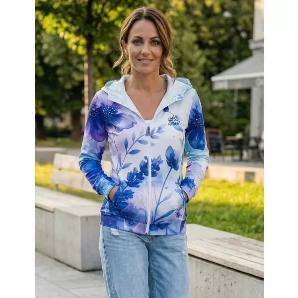  Dámska mikina na zips premium ALTISPORT VOJ/ALW127MI02 MODRÁ/FIALOVÁ 