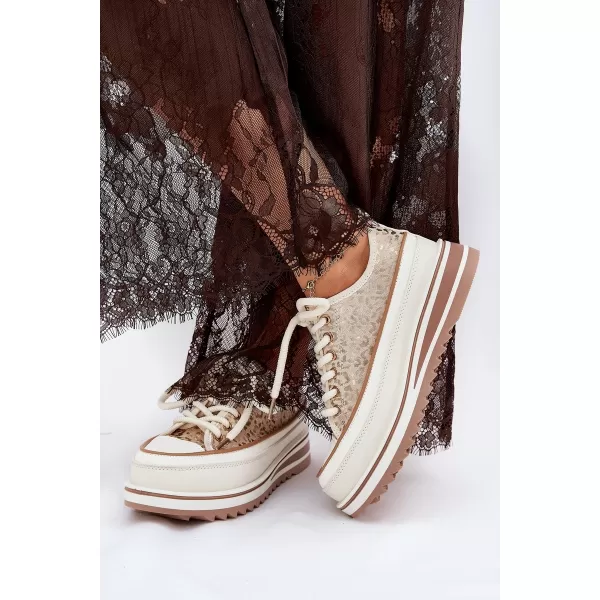  Dámske tenisky S.BARSKI BF51-101 BEIGE 
