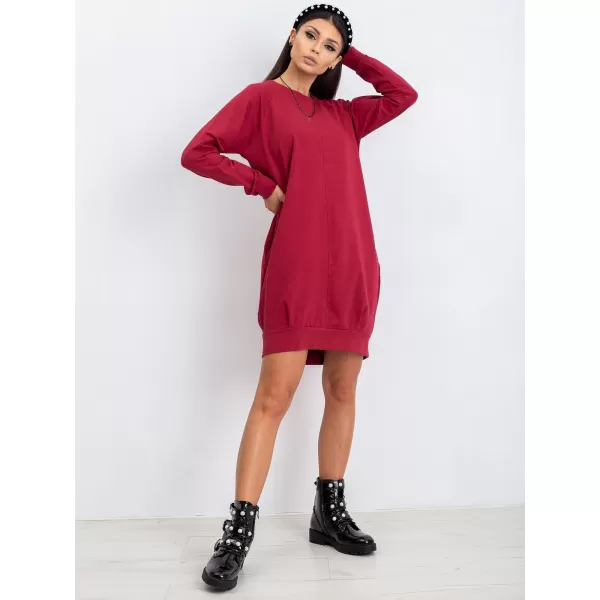  Dámske šaty BASIC FEEL GOOD RV-TU-5184.93P BURGUNDY 