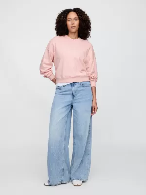 Dámska mikina GAP LOGO WEDGE NECK SWEATSHIRT 714869-01 MISTY ROSE