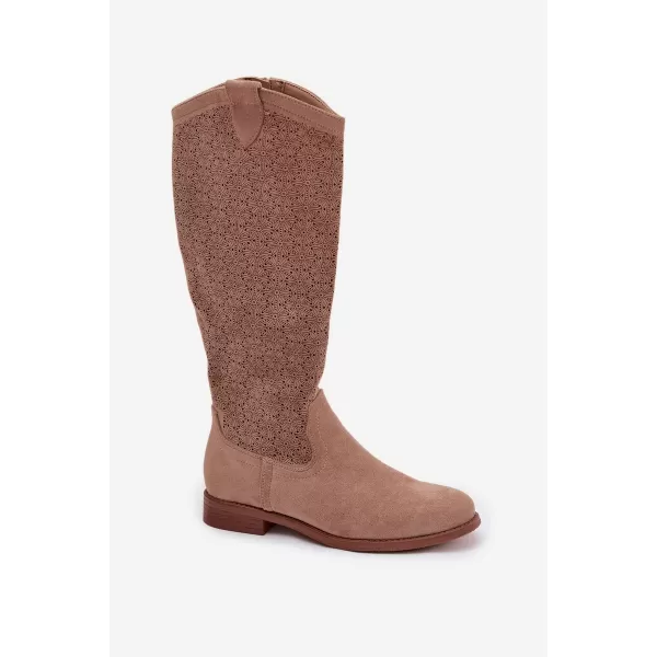  Dámske čižmy S.BARSKI HY61-8022 BEIGE 