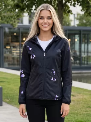 Dámska softshellová bunda premium ALTISPORT VOJ/ALW077JACK01 ČIERNA/FIALOVÁ