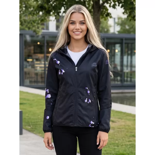  Dámska softshellová bunda premium ALTISPORT VOJ/ALW077JACK01 ČIERNA/FIALOVÁ 