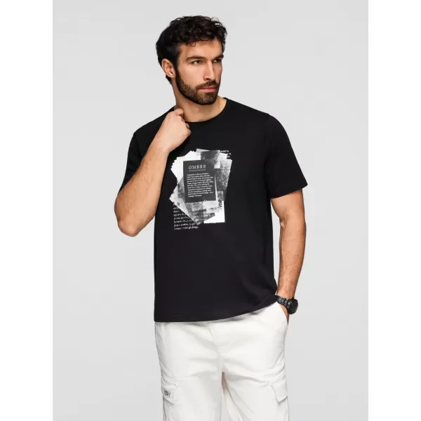  Pánske tričko OMBRE OM-TSPT-0261 BLACK 