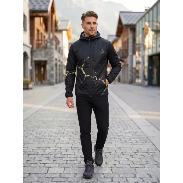  Pánska softshellová bunda premium ALTISPORT VOJ/ALM129JACK01 ČIERNA/MILITARY 