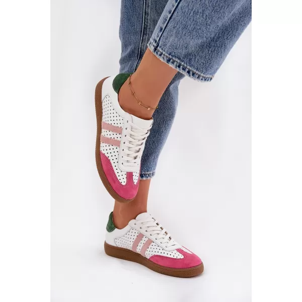  Dámske tenisky ZAZOO N1318 PINK/WHITE/GREEN 
