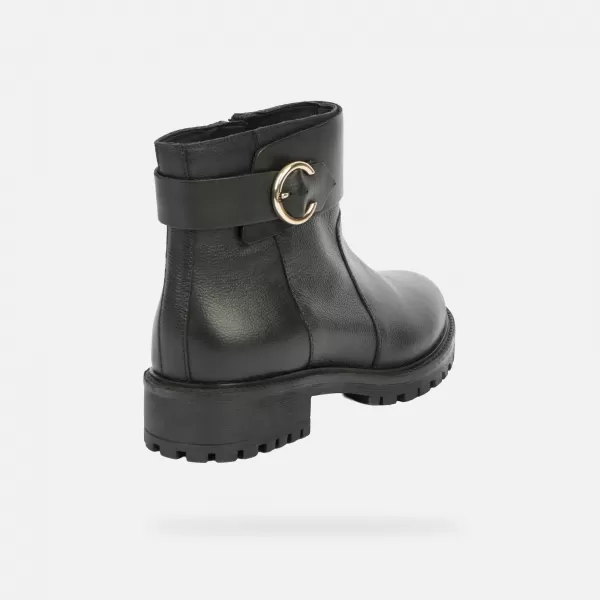  Dámske členkové čižmy GEOX HOARA G004352 ČIERNA 