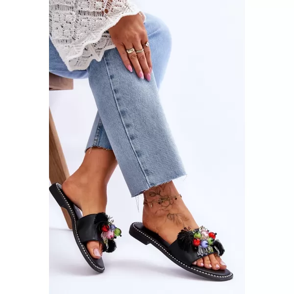 Dámske šľapky S.BARSKI KV-2775-47 BLACK 