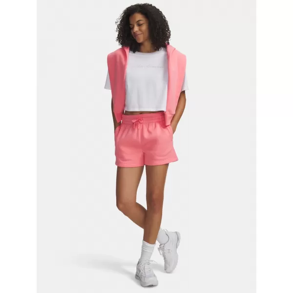  Dámske kraťasy UNDER ARMOUR RIVAL FLEECE SHORT 1382723-600 RUŽOVÁ 