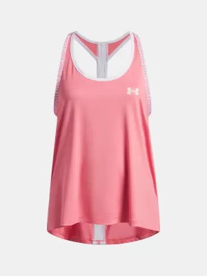 Dievčenské tielko UNDER ARMOUR TECH KNOCKOUT TANK 1363374-600 RUŽOVÁ