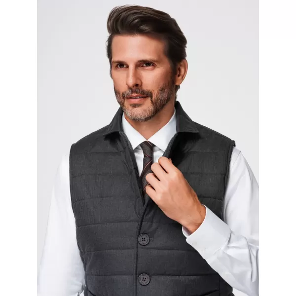  Pánska vesta OMBRE OM-JAVJ-0275 GRAPHITE MELANGE 