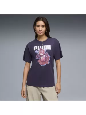 Dámske tričko PUMA GRAPHICS RELAXED TEE BETTER 691908_64 HLBOKÁ SLIVKA