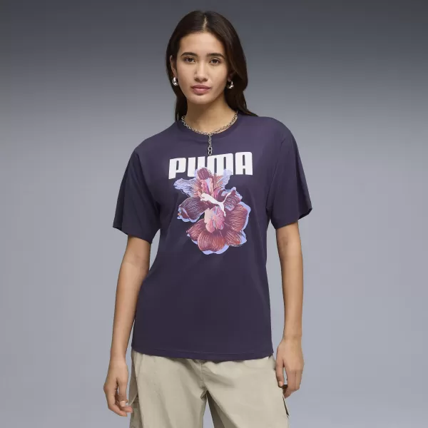  Dámske tričko PUMA GRAPHICS RELAXED TEE BETTER 691908_64 HLBOKÁ SLIVKA 