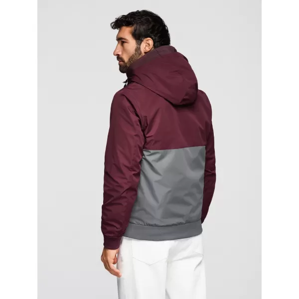  Pánska bunda OMBRE OM-JANP-0242 BURGUNDY-GRAY 