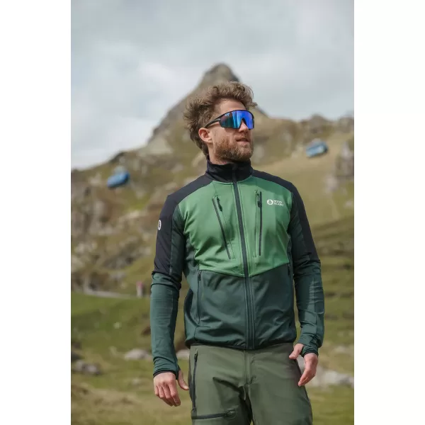  Pánska mikina powerfleece NORDBLANC GROAN NBWFM8282 TMAVO ZELENÁ 
