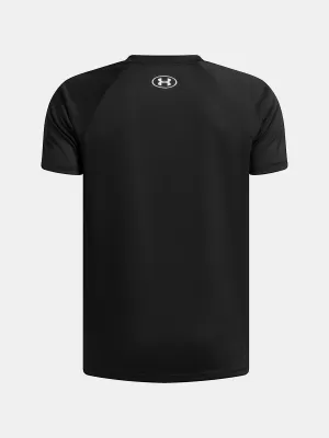 Chlapčenské tričko UNDER ARMOUR UA TECH SPLIT WORDMARK SS 1383010-004 ČIERNA