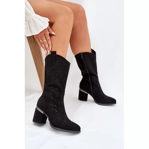  Dámske čižmy S.BARSKI HY51-238 BLACK 