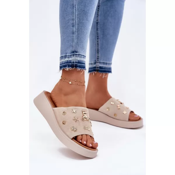  Dámske šľapky VINCEZA 66741 BEIGE 