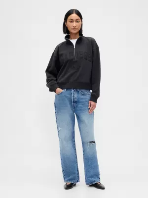 Dámska mikina GAP LOGO HALF ZIP 852841-01 MOONLESS NIGHT