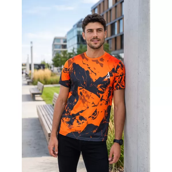  Pánske tričko premium ALTISPORT VOJ/ALM131TR01 ORANŽOVÁ/ČIERNA 