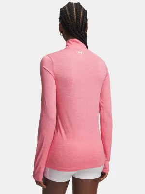 Dámske tričko TECH 1/2 ZIP-TWIST 1384225-601 RUŽOVÁ Under Armour