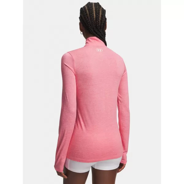  Dámske tričko TECH 1/2 ZIP-TWIST 1384225-601 RUŽOVÁ Under Armour 