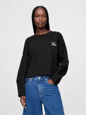 Dámska mikina GAP LOGO HORSESHOE SWEATSHIRT 767368-01 TRUE BLACK