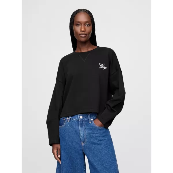  Dámska mikina GAP LOGO HORSESHOE SWEATSHIRT 767368-01 TRUE BLACK 