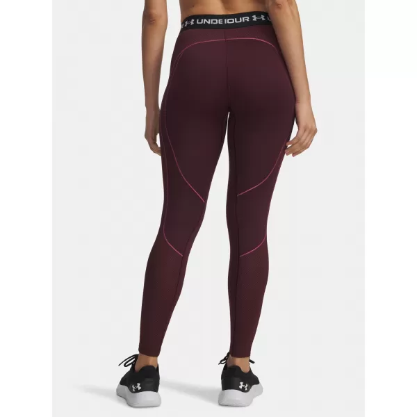  Dámske legíny UNDER ARMOUR UA COLDGEAR TEXTURED LEGGING 6003997-600 ČERVENÁ 