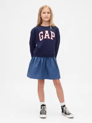 Detské šaty GAP LOGO DRESS 824382-00 NAVY UNIFORM