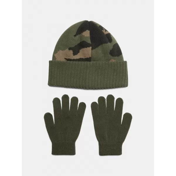  Sada pre chlapcov UNDER ARMOUR B BEANIE/GLOVE COMBO 1386641-390 ZELENÁ 