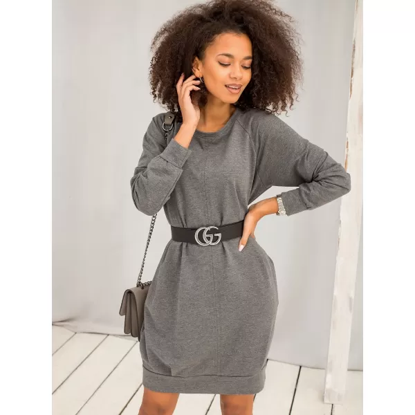  Dámske šaty BASIC FEEL GOOD RV-TU-5184.93P DARK GREY 