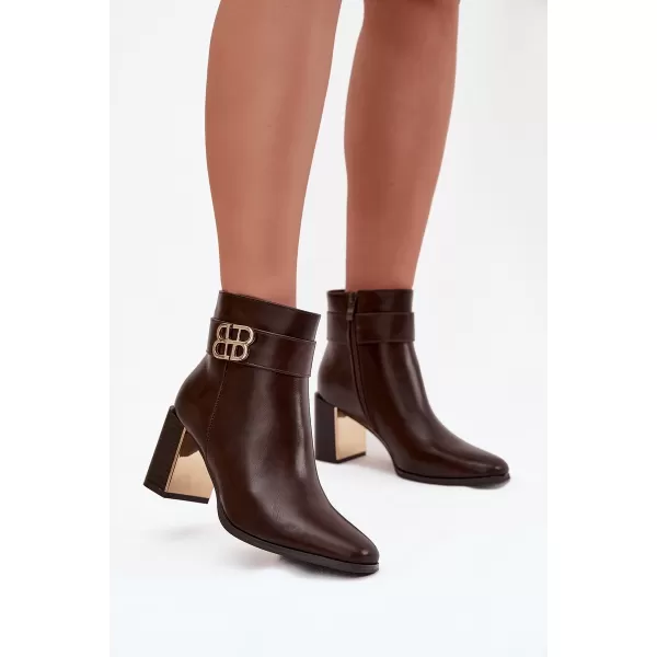  Dámske topánky na podpätku BOTO GALINNE 40566 BROWN 