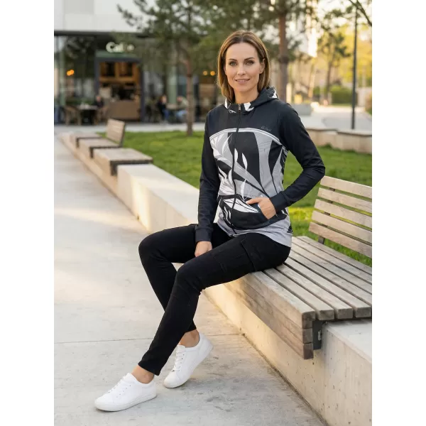  Dámska mikina na zips premium ALTISPORT VOJ/ALW128MI02 ČIERNOBIELA 