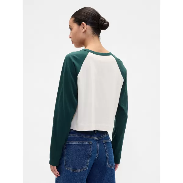 Dámske tričko GAP RAGLAN CROPPED TEE 846969-02 DEEP HUNTER 