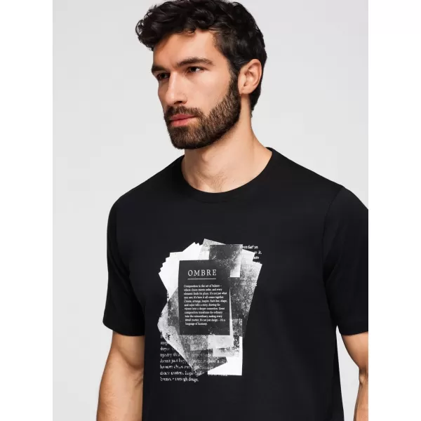  Pánske tričko OMBRE OM-TSPT-0261 BLACK 
