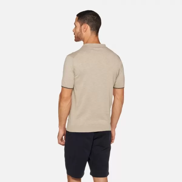  Pánske tričko GEOX KNIT G012318 BÉŽOVÁ 