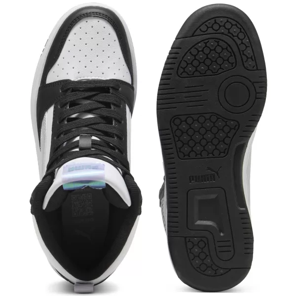  Dámske topánky PUMA REBOUNDV6MIDSPACEBELLEJR 402768-02 PUMA ČIERNA/LILA CRUSH/BIELA 