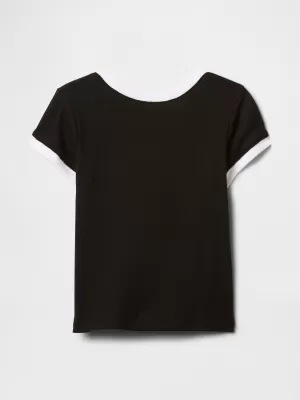 Detské tričko GAP RINGER TEE 744462-01 TRUE BLACK