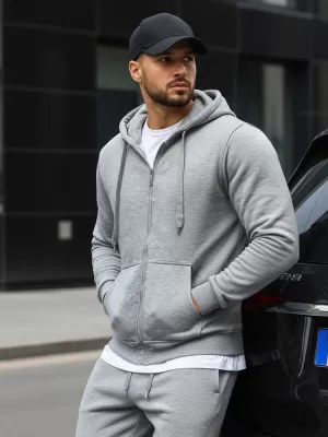 Pánska mikina DSTREET BX2412 SVETLO ŠEDÁ
