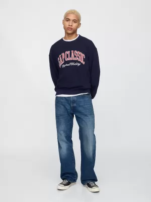 Pánska mikina GAP CLASSIC LOGO SWEATSHIRT 744748-01 NAVY UNIFORM